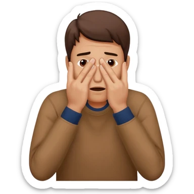 Could you please make an emoji of a community manager man with iphone stressed and covering his face? sticker