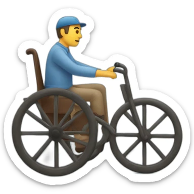 un hombre llevado en silla de ruedas sticker