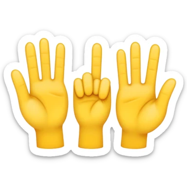 Generate  four finger emoji sticker