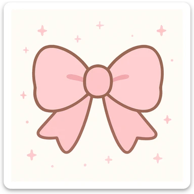aesthetic pink bow, cute and trendy, soft pink, minimal details sticker