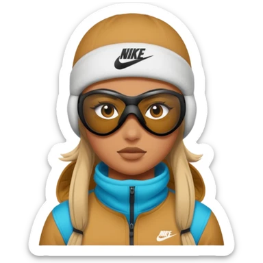 tan girl with nike ski mask on  sticker
