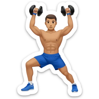 blue shorts man doing kettlebell swings sticker