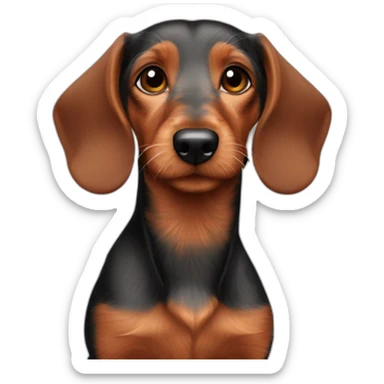 Wirehair dachshund red sticker