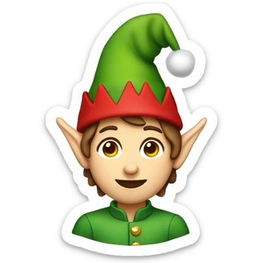 Christmas elf with brown hair sticker