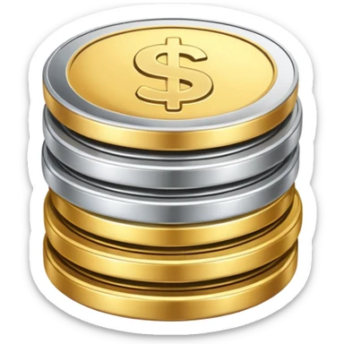 a stack of three coinsa stack of three coins sticker