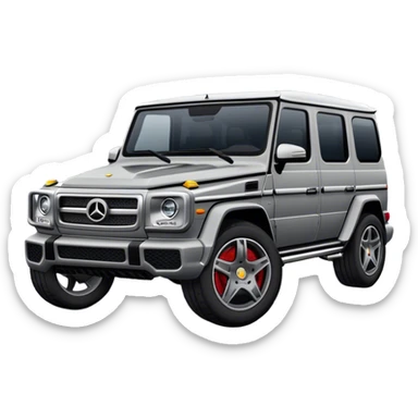  Matte gray G wagon with rims parked catty corner  sticker