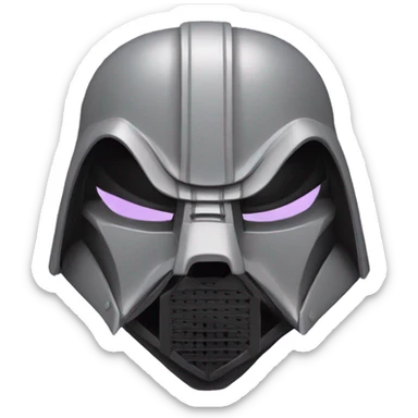 Lavender gray Pig darth Vader mask face armadillo darth Vader fanned tail feathered tail pig armadillo darth Vader face sticker