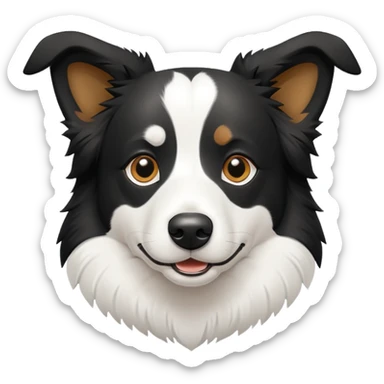 A flattened border collie sticker
