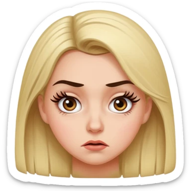 Girl with big lashes rolling her eyes sticker