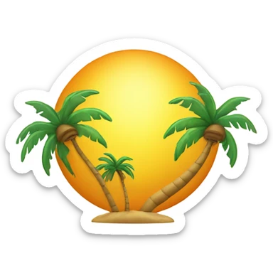 Sun with palm tree  sticker