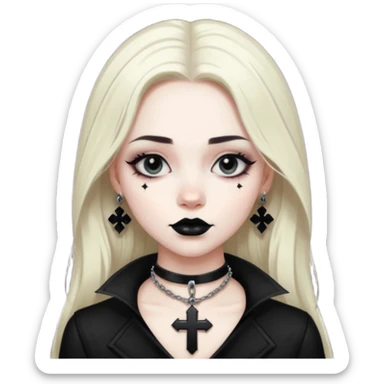black pink goth cross  sticker
