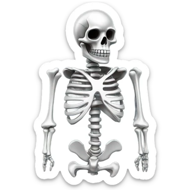 skeleton made out of chrome  sticker