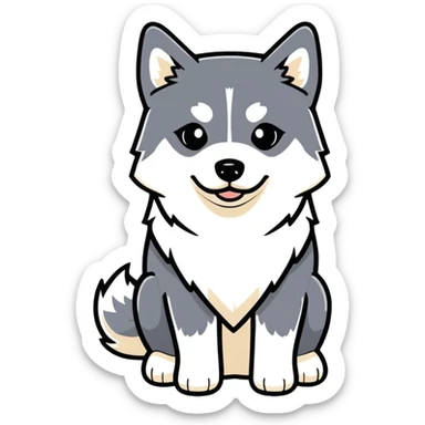 Ceramics teacher with pomsky and British lab  sticker