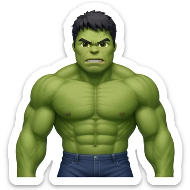 Hulk with a Clean Outfit sticker