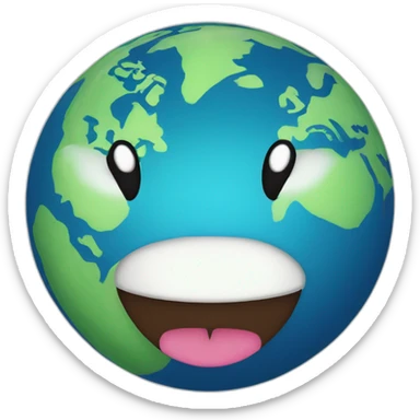 smiling planet earth in monzo colours sticker