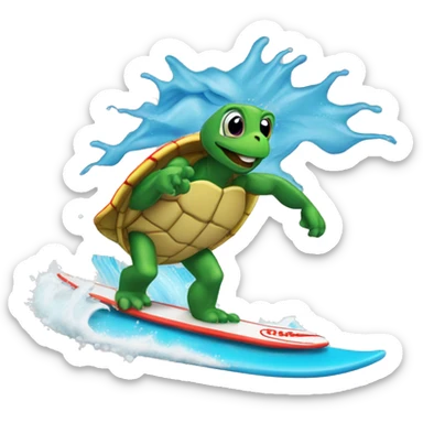 Tortue sui surf sticker