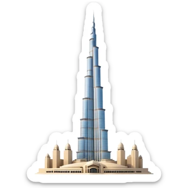 Burj Khalifa, minimalist light beige, no accents sticker