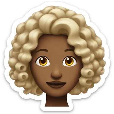 Woman with curled hair sticker