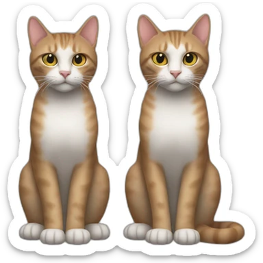 dos gatos abrazados sticker