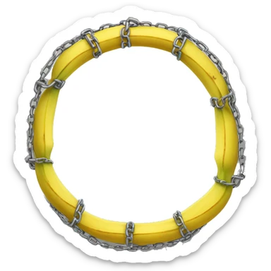 Bananas wrapped in a chain sticker