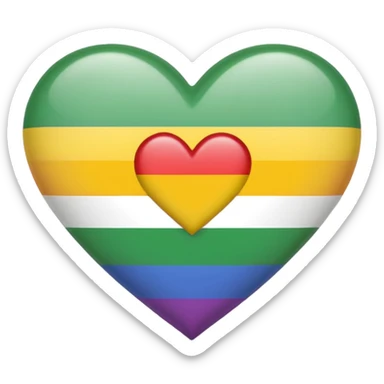 heart with aromantic pride flag colors sticker