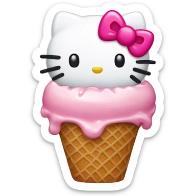 ICE CREAM eating hello kitty sticker