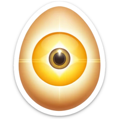 Glowing chicken and egg yolk emitting golden rays toward an ethereal eye and a section of regenerating skin. The eye brightens as the light touches it, while the skin shows visible renewal with a warm golden glow, illustrating vitamin A benefits. sticker