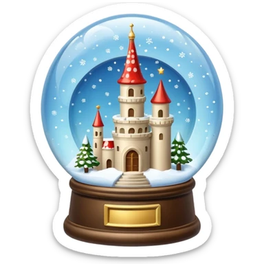 snow-globe, tower inside sticker