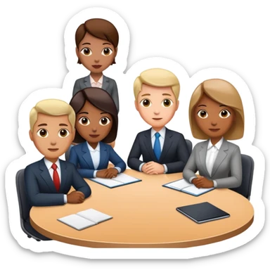 executive committee sitting at a table sticker