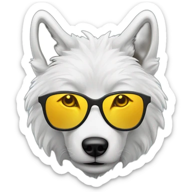 Loup blanc avec lunettes de soleil sticker
