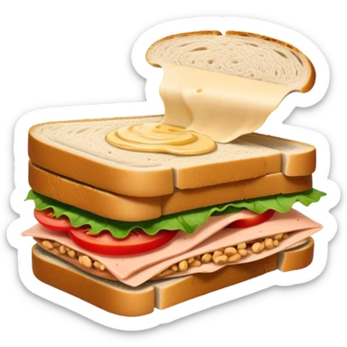 Sandwich with turkey and hummus inside sticker