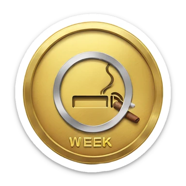 coin with the inscription week without smoking sticker
