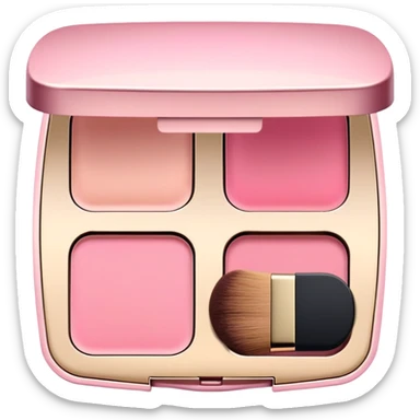 Black square shaped pink blusher compact makeup sticker