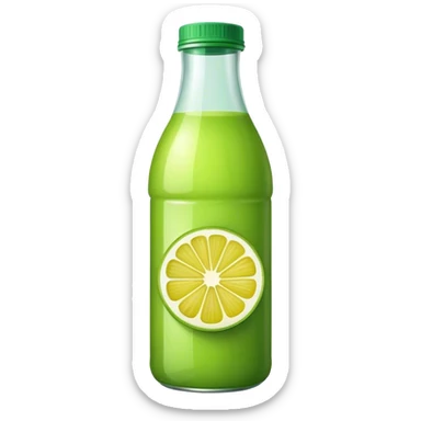 Bottle green lemon juice  sticker