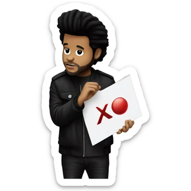 The Weeknd holding an XO sign  sticker