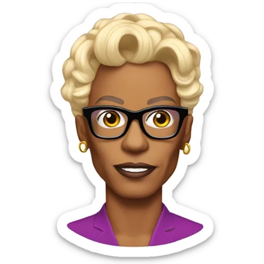 Rupaul with glasses  sticker