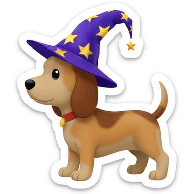 Dog wizard sticker