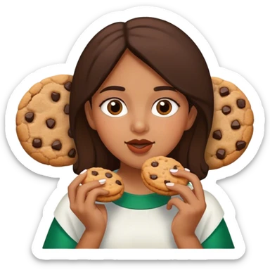 Mexican girl eating cookies sticker