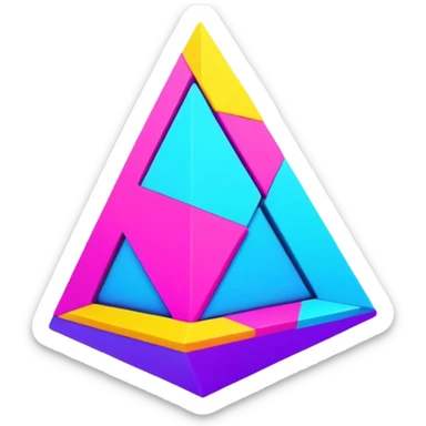 Weird creepy geometry with crazy colors sticker