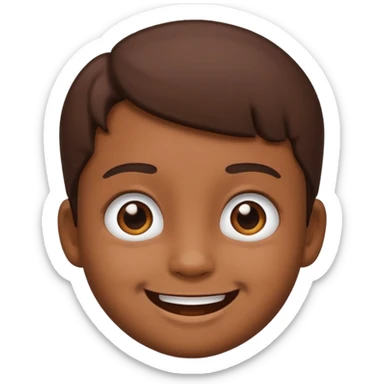 Cute kid emoji brown sticker