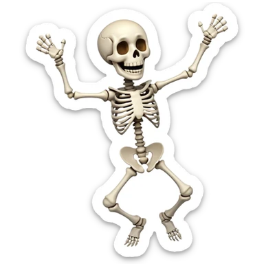 Dancing skeleton sticker