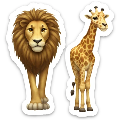 a lion with a giraffe mutated sticker