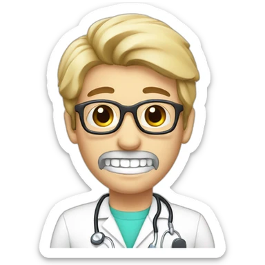 Teeth radiologist with black hear sticker
