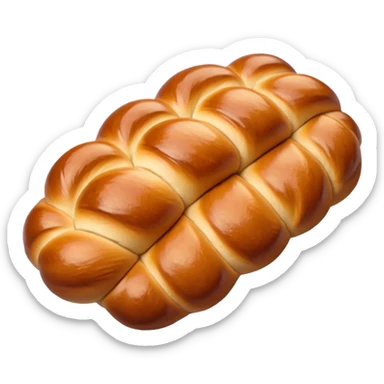 challah bread braided loaf golden brown appetizing sticker