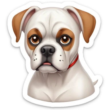 White boxer dog sticker