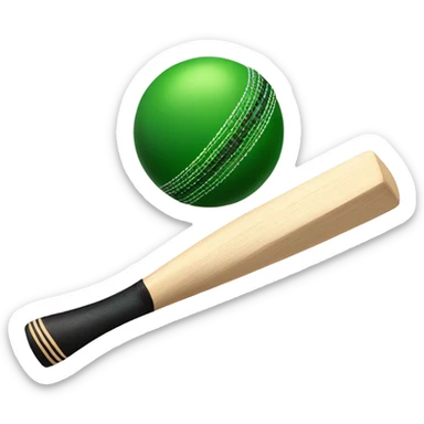 Cricket bat hitting a cricket ball sticker