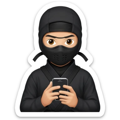 Ninja on his phone sticker