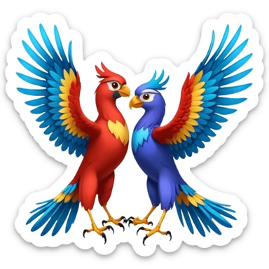 fight between two birds  sticker