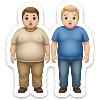 obease guy and a guy with down syndrome and cleph lip standing there sticker