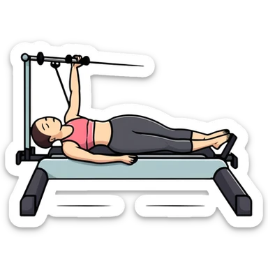person exercising on pilates reformer sticker